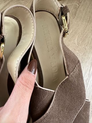 Sandalias marrones esparto, piel y ante BimbayLola