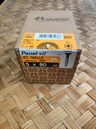 Viti gialle 5×80 scatola da 200 pezzi 