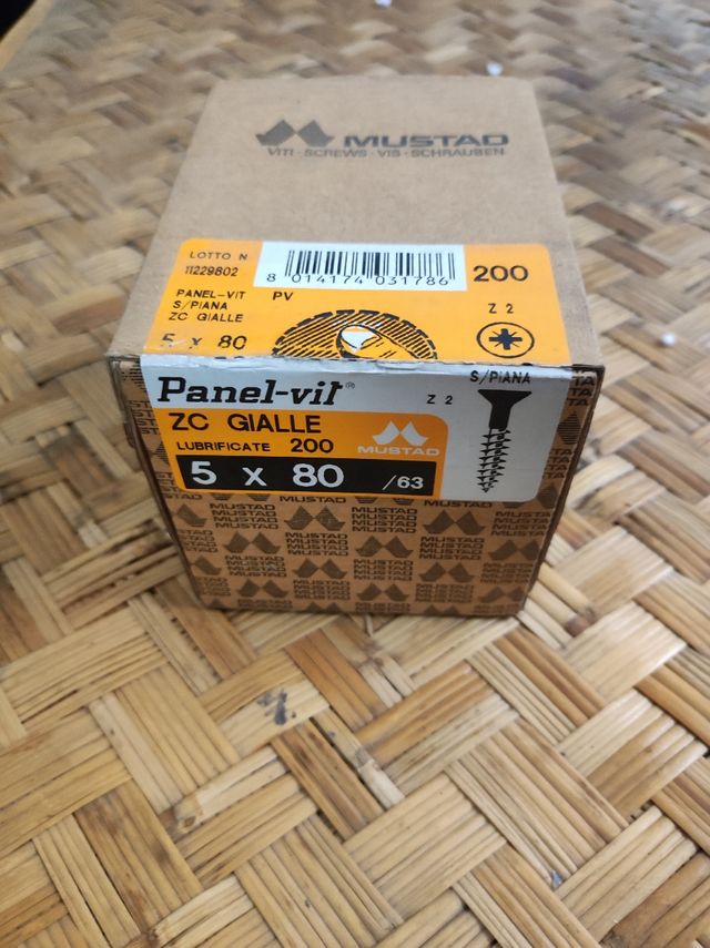 Viti gialle 5×80 scatola da 200 pezzi