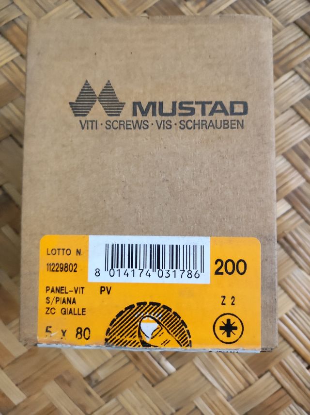 Viti gialle 5×80 scatola da 200 pezzi