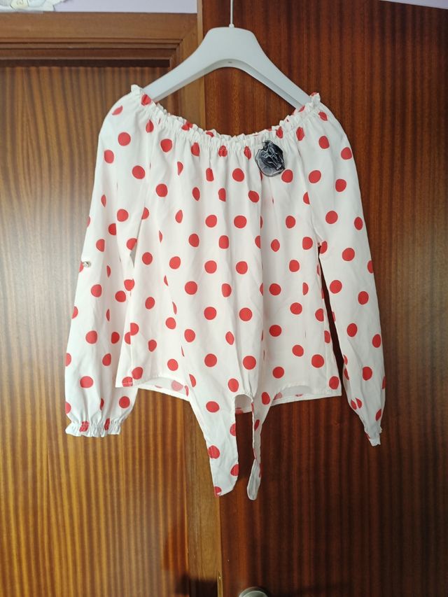 Camisa lunares manga larga