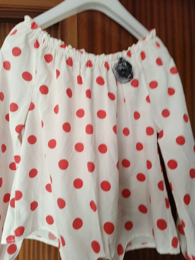 Camisa lunares manga larga