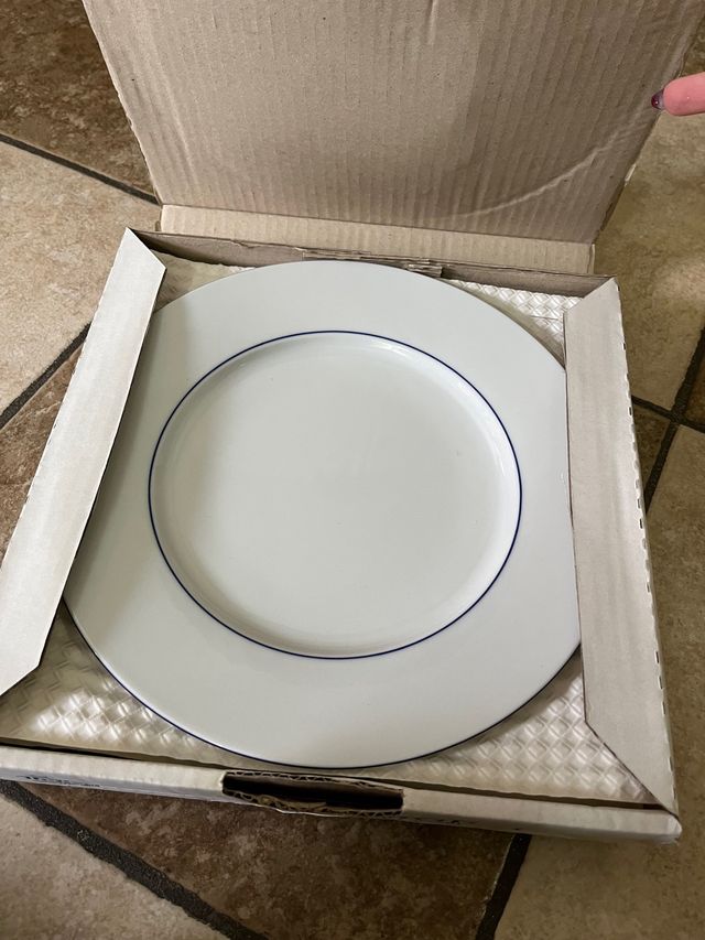 set 4 piatti piani in porcellana 