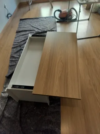 mesa centro con encimera deslizante