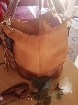BOLSO ANTE Y PIEL SINTÉTICA 