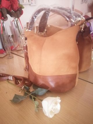 BOLSO ANTE Y PIEL SINTÉTICA 