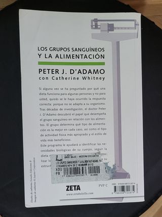 Libro Los grupo sanguíneos y la alimenta
