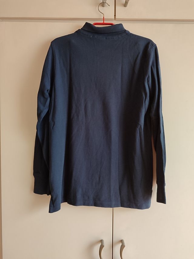 Polo manga larga jersei azul marino zara 13-14 /S