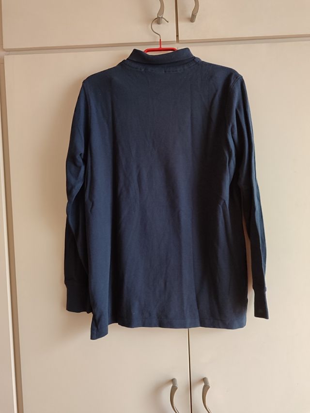 Polo manga larga jersei azul marino zara 13-14 /S