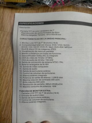 Reproductor portátil de DVD