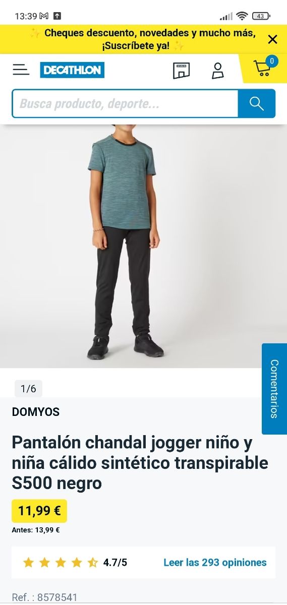 Pantalón niño niña 7-8 años