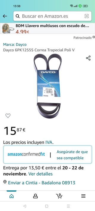 Correa accesorios Opel Zafira 2002