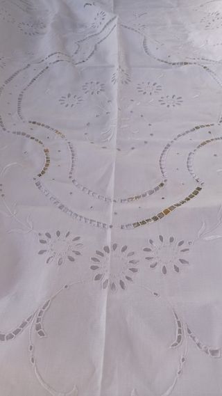 🌿 Mantel+2m  antiguo de lino