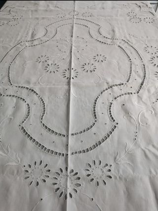 🌿 Mantel+2m  antiguo de lino
