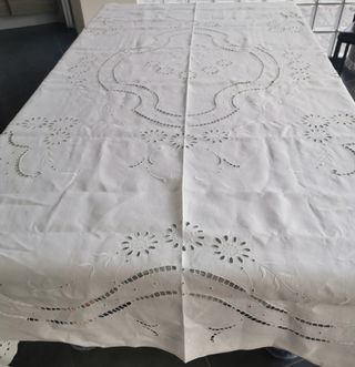 🌿 Mantel+2m  antiguo de lino