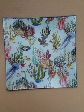 Plato cuadrado decoupage