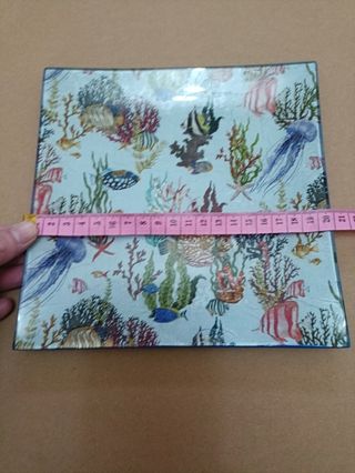Plato cuadrado decoupage