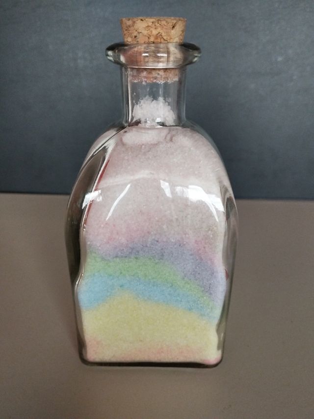 TARROS DE CRISTAL CON SAL DE COLORES