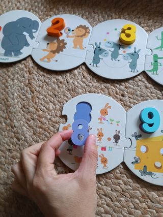 Juego infantil puzzle números y colores