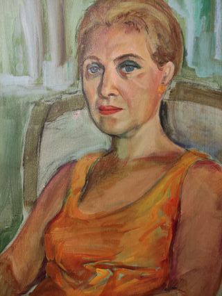 QUADRO OLIO SU TELA 70X50 - RITRATTO DI DONNA