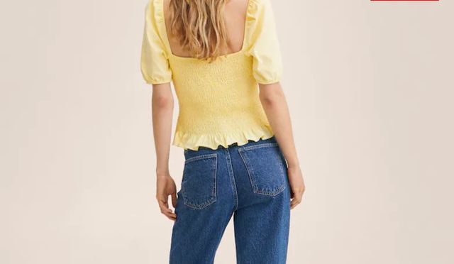 Camiseta algodon manga abullonada