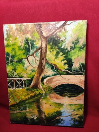 QUADRO OLIO SU TELA 40X30 – PONTE SU RUSCELLO