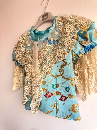 TRAJE DE FALLERA COMPLETO azul cielo