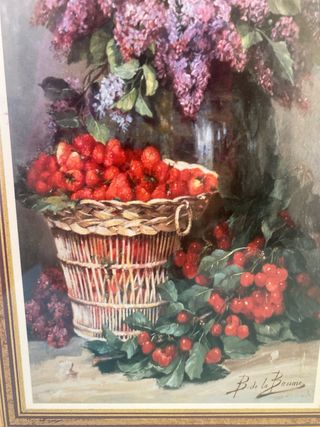 JUEGO 2 CUADROS MARCO MADERA/LÁMINAS/CRISTAL