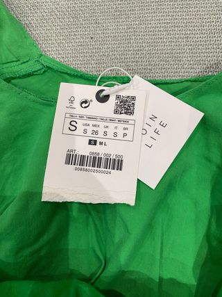 Top Zara verde Talla S