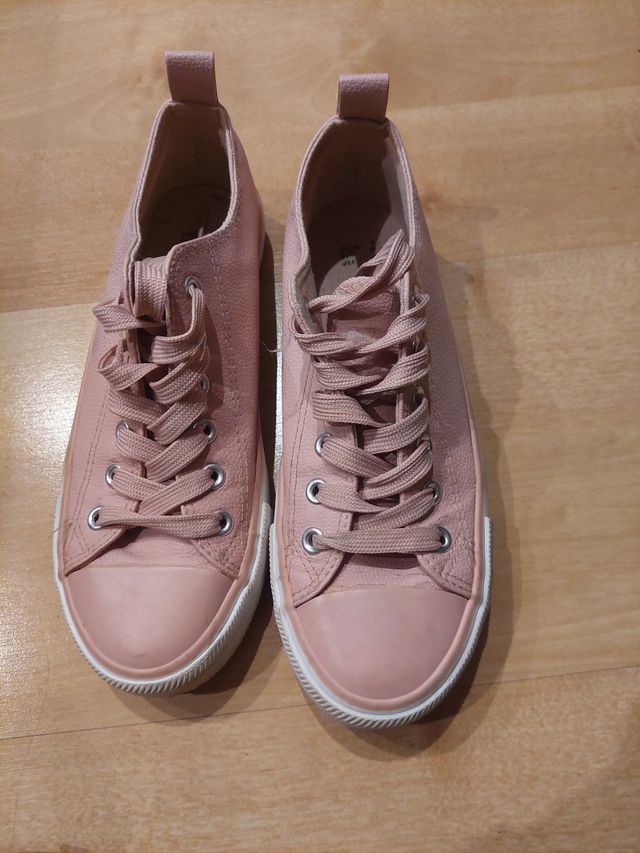 Zapatillas piel rosas