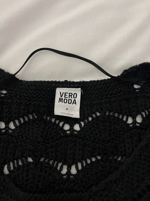 jersey vero moda color negro calado talla m