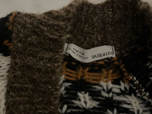 chaqueta pull&bear de punto marrón talla s SIN USO