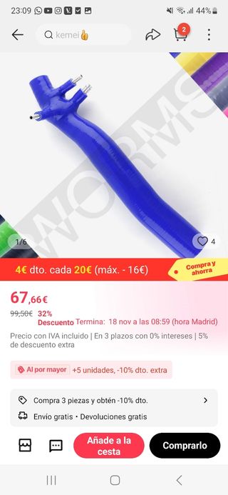 tubo de manguera de silicona.