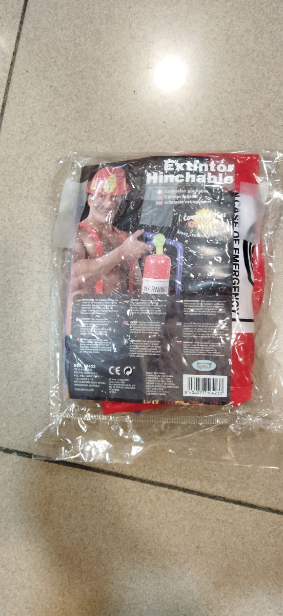 Costume da vigile del fuoco estintore in plastica 