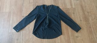 Blusa. Camisa. Señora. Mujer. Negra. Transparente.