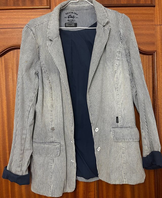 blazer only rallas azules talla l