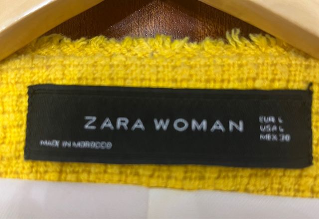 chaqueta amarilla zara talla l