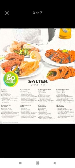 Freidora de aire 3'2 litros marca salter