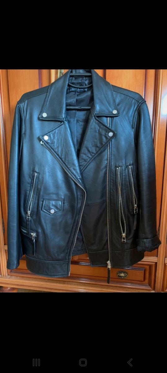 Cazadora piel zara, solo hoy