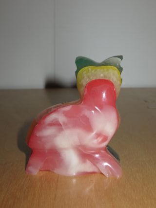 Par búhos artesanía piedra tallada ágata mármol