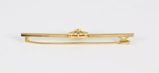 Broche antiguo en oro amarillo 18k y brillantes