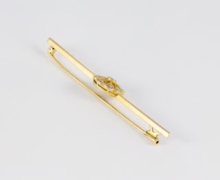 Broche antiguo en oro amarillo 18k y brillantes