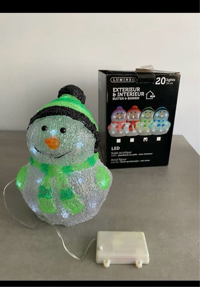 Statuina di Neve LED 24 cm – Perfetto per Natale