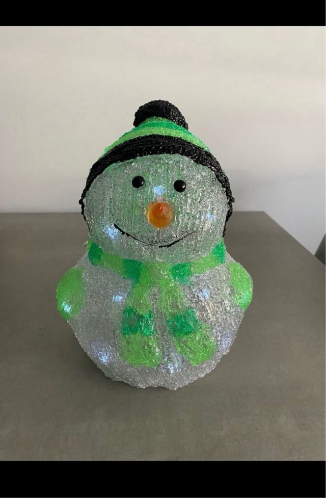 Statuina di Neve LED 24 cm – Perfetto per Natale