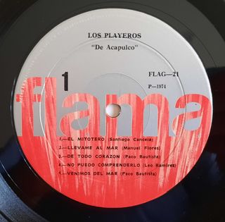 Los Playeros de Acapulco -LP 1974 México
