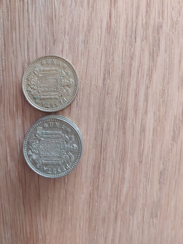 Moneda de 1 peseta de Franco 1968 y 1975