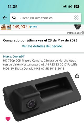 camara trasera audi a3