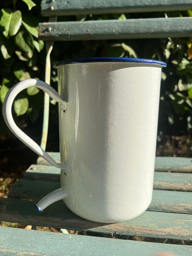 JARRA METAL ESMALTADO BLANCO FRANCES