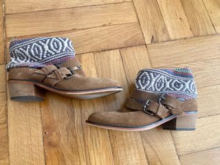 botines tejido estampado