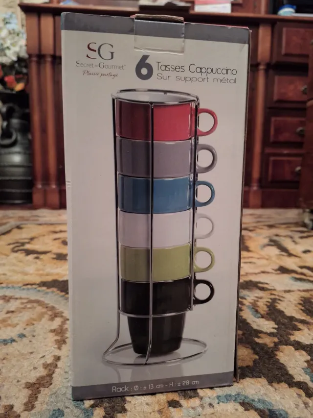 Secret de Gourmet - 6 tazas con rack nuevas
